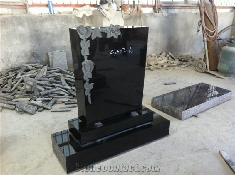 Shanxi Black Granite Upright Monument 03