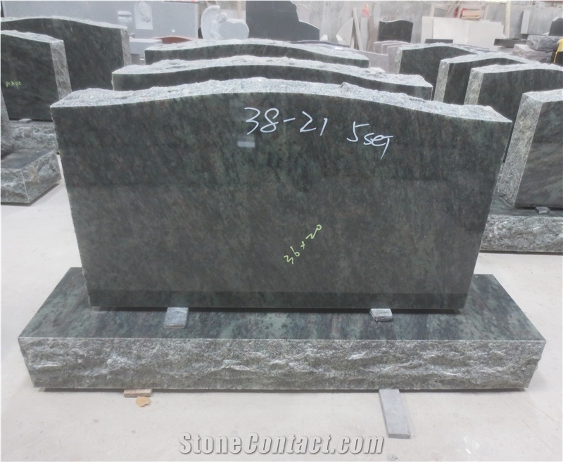 Tropical Green Granite Headstone Upright Monuments