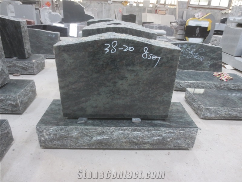 Tropical Green Granite Headstone Upright Monuments