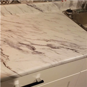 Volakas White Marble Kitchen Countertop,Work Top