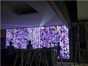 Good Quality Backlit Purple Agate Wall Panels