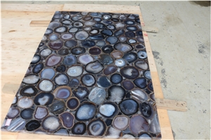 Grey Agate Gemstone Rectangle Dinning Table Tops