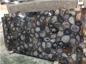 Grey Agate Gemstone Slabs for Wall Panels