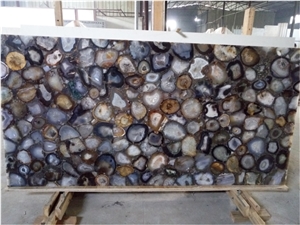 Grey Agate Gemstone Slabs for Wall Tiles