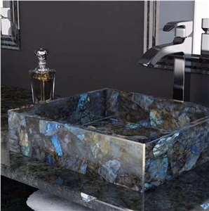 Lemurian Blue Granite for Bathroom Sinks