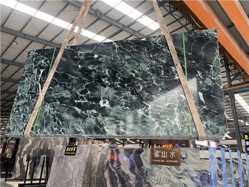 Polished Verde Antico Marble Slabs for Wall Panels
