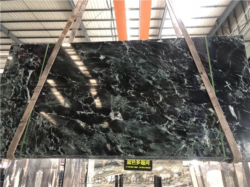 Polished Verde Antico Marble Slabs for Wall Panels