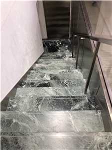 Polished Verde Antico Marble Stairs