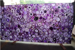 Purple Agate Gemstone Slabs for Wall Panels