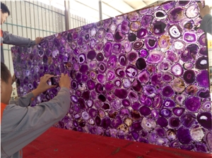 Purple Agate Gemstone Slabs for Wall Tiles