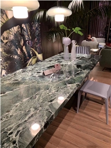 Verde Antico Marble Reception Desk Tops