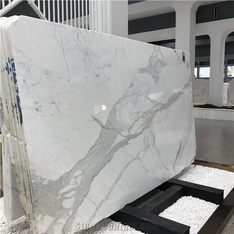Natural Italy Calacatta White Marble Slab and Tile