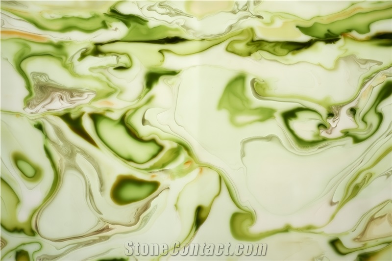Artificial Green and White Onyx