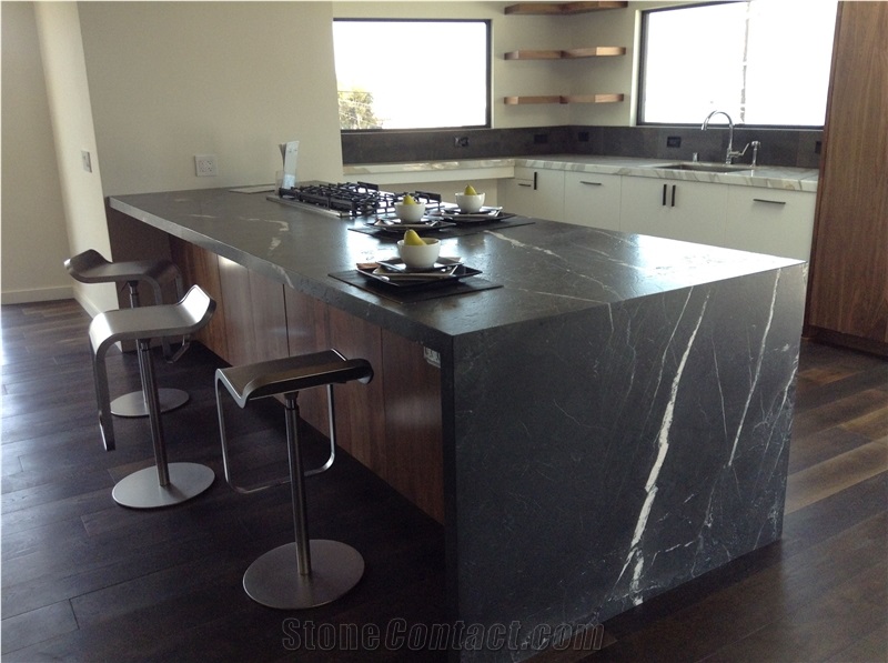 Black Marquina Marble Kitchen Countertop