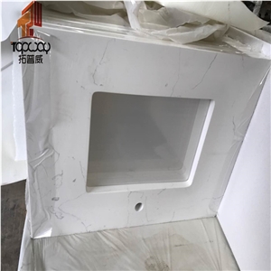 Carrara White Quartz Kitchen Countertop