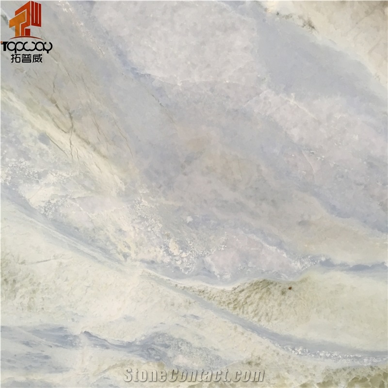 Changbai White Jade ,Blue Moon River Marble Slab