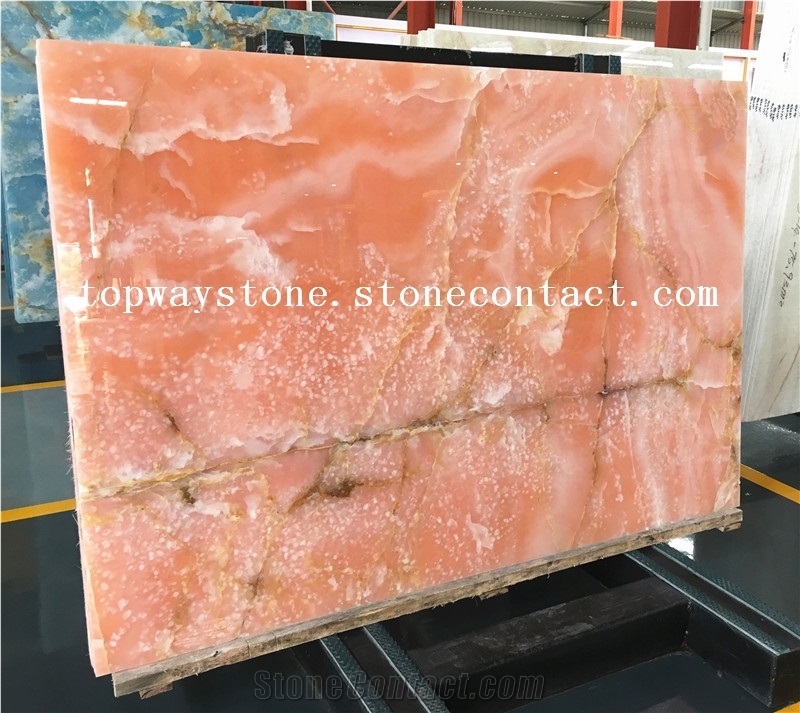 Iran Pink Rosa Onyx with Polished, for Background