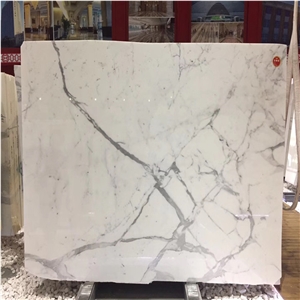 Luxury Calacatta Carrara White Natural Marble Slab