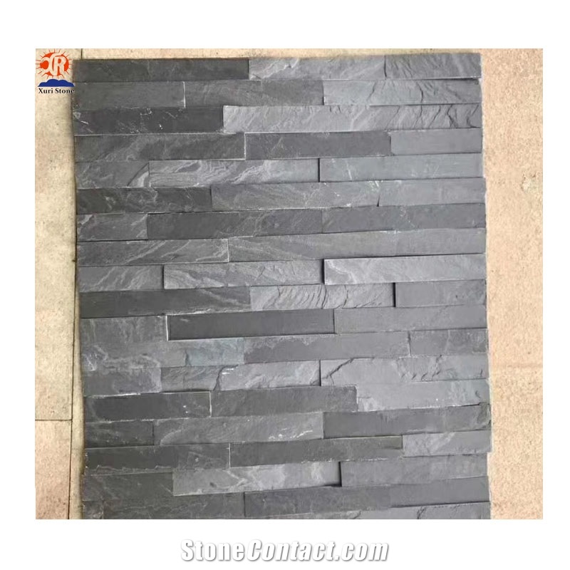 Black Slate Cultured Stone Exterior Wall Cladding