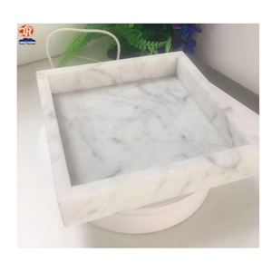 Natural Stone White Marble Carrara Serving Tray