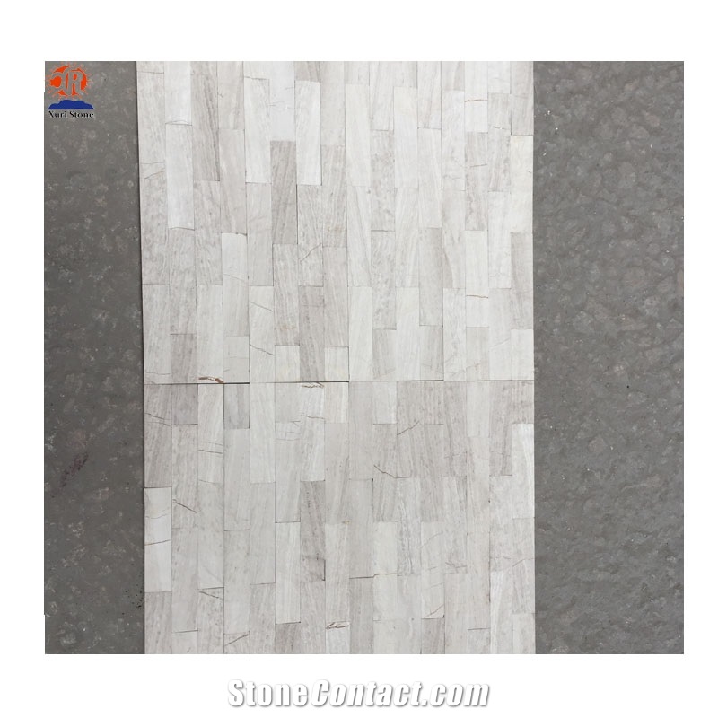 White Wooden Vein Marble Cultured Stone Wall