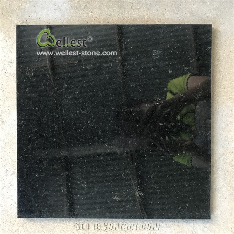 Black Square Marble Floor Tile Polished Surface