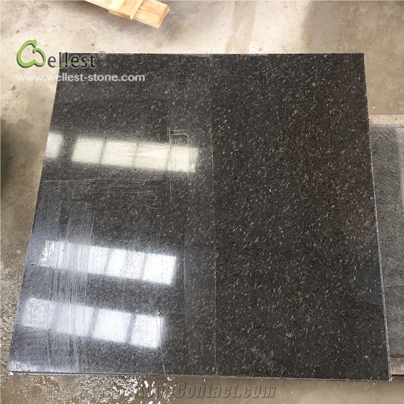 G343 Dark Grey Black Polished Granite Tile
