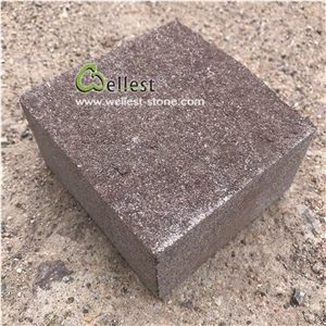 Purple Brown Natural Split Cube Stone Cobblestone