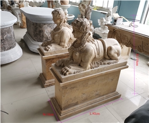 Marble Sphinxes Sculptures Animal Stone Statues
