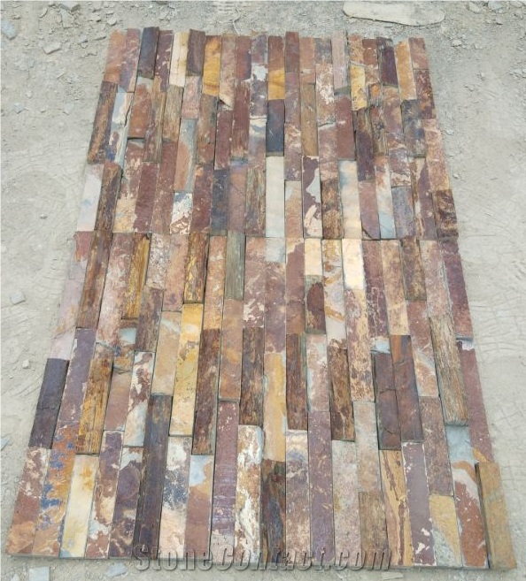 Natural Rusty Slate Stacked Stone Wall Decor Tiles