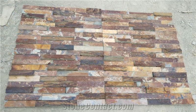 Natural Rusty Slate Stacked Stone Wall Decor Tiles
