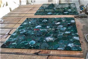 Handmade Semiprecious Stone Green Agate Slab Jade Stone