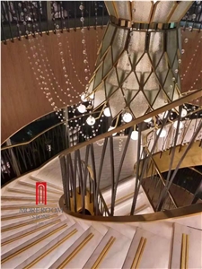 Hotel Project Thin Marble Veneer Stair Steps