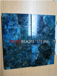 Neon Blue Apatite Slab Luxury Stone Price