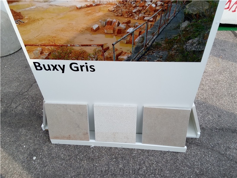 Buxy Gris Limestone Slabs, Tiles
