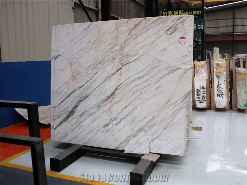 Float Mirage White Marble Grey&Brown Linear Vein