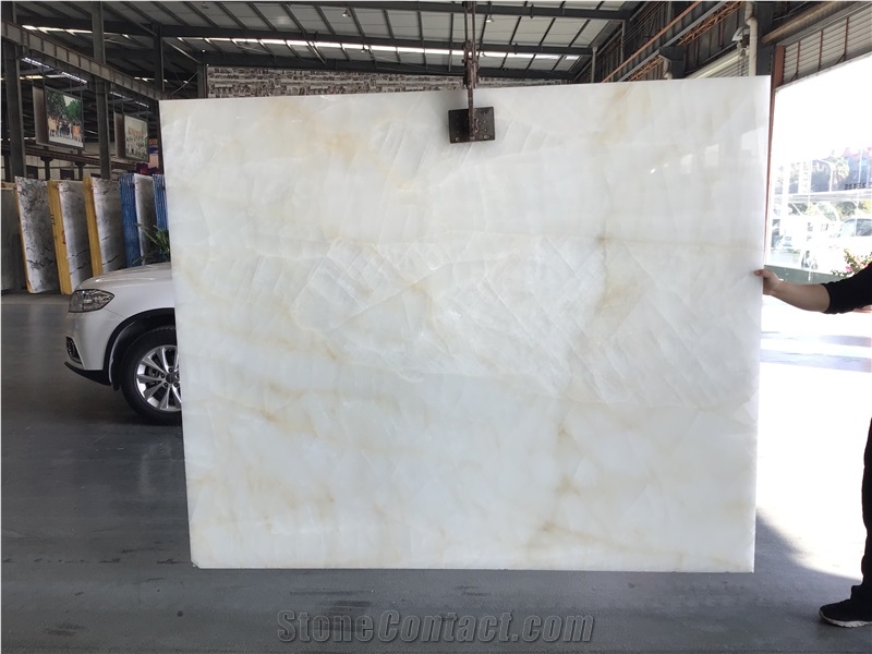 Icy Onyx Ice White Pure Backlit Polished Slab&Tile