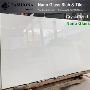 Nano White Glass Marble Slab