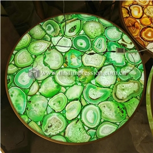 Blue Agate Gemstone Desk Countertops Tabletops