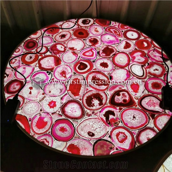 Blue Agate Gemstone Desk Countertops Tabletops