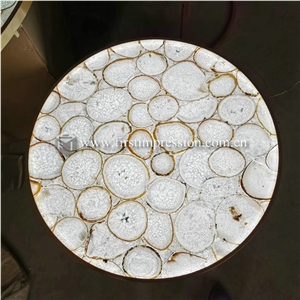 Blue Agate Gemstone Desk Countertops Tabletops