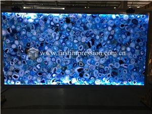 Blue Agate Semiprecious Stone Slabs,Tiles
