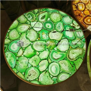 Gemstone Green Agate Desk Countertops Tabletops
