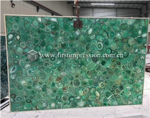 Green Gemstone Agate Semiprecious Stone Slabs,Tile
