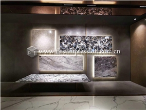 Grey Crystal Gemstone Semiprecious Stone Slabs