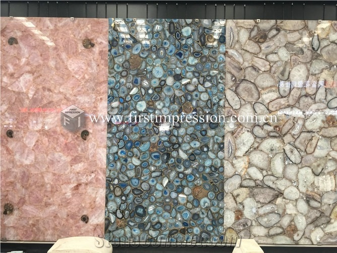 Grey Gemstone Agate Semiprecious Stone Slabs,Tiles