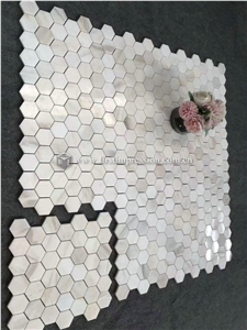 Italy Calacatta Gold White Marble Mosaic Tiles