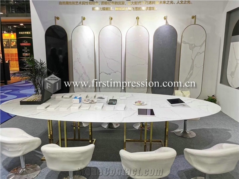 Luxury Calacatta White Quartz Countertop