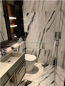 Panda White Marble Bathroom Tops