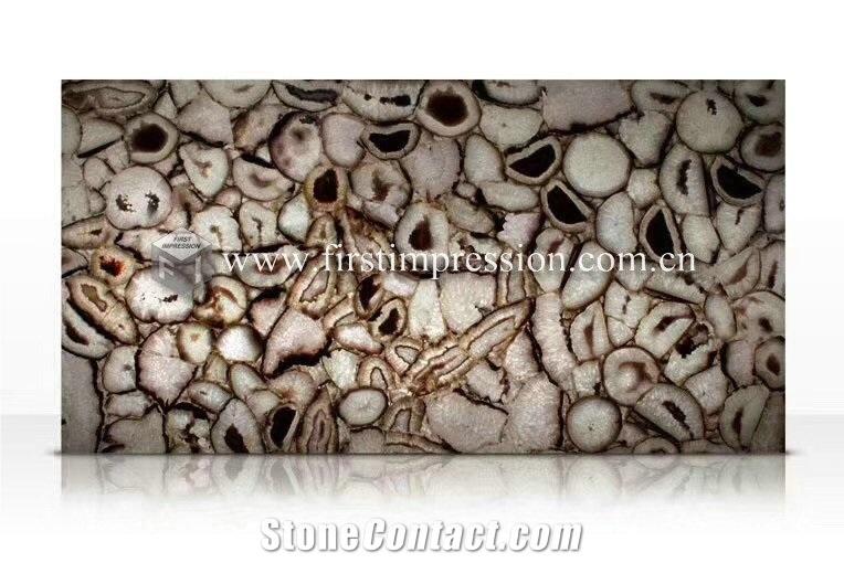 White Agate Gemstone Semiprecious Stone Slabs